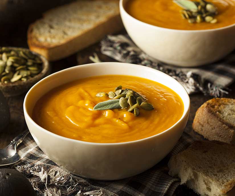Homemade Autumn Butternut Squash Soup with Bread - Kirk Market